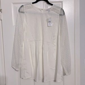 White Sheer Long Sleeve Shirt Maternity